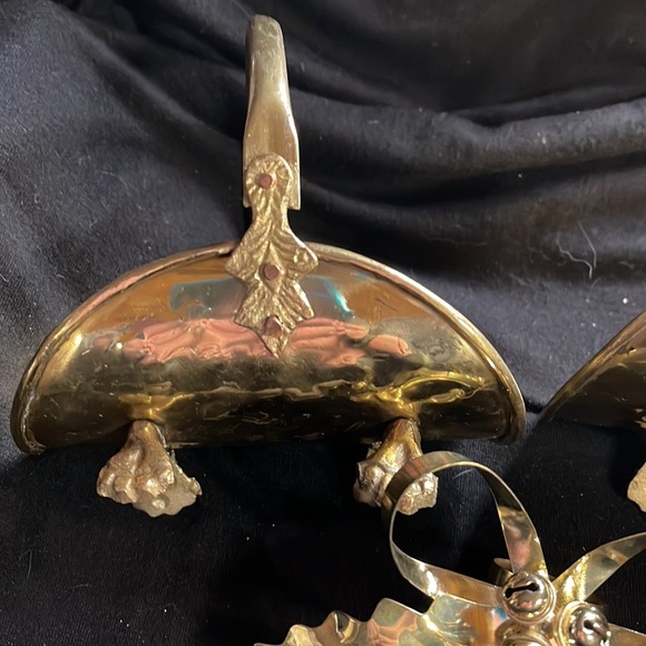 Home Interiors 3 piece Brass Decor 2 month no baskets - 1 bow w/Holly Leaves - Picture 6 of 12